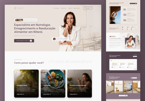 Mockup de redesign de site para nutróloga criado no figma pelo web designer Lucas Menezes