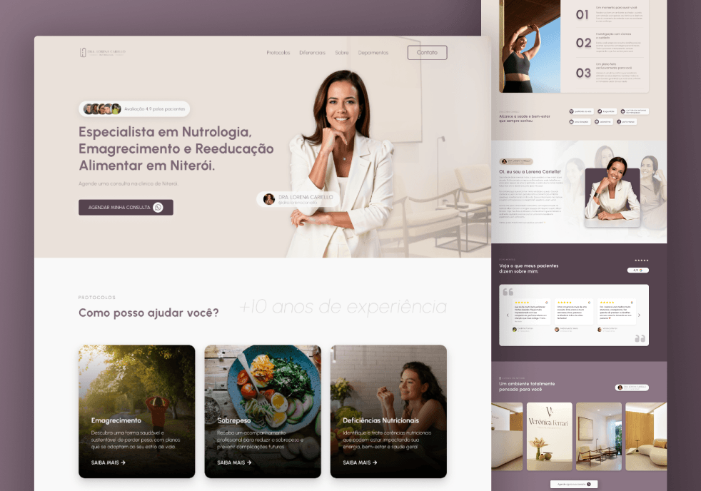 Projeto de redesign de site Institucional para nutróloga
